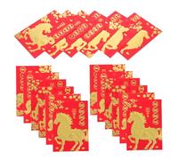 DIYEAH 60 pièces Enveloppes Rouges Vietnamiennes An Motif Cheval Couleur Vive pour Famille Célébration Festival Printemps