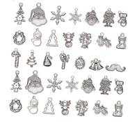 DIYEAH 63pièces Pendentifs DIY Alliage pour Création de Bijoux Pendentif Porte-clés et Collier Motifs de Noël Variés