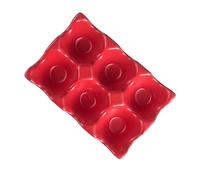 DIYEAH 6grilles Boîte à Œufs Céramique à Compartiments Support Antidérapant Et Amortisseur Pour Réfrigérateur Organiseur Cuisine Élégant Rouge
