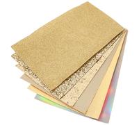 DIYEAH 6pcs Feuilles de Simili Cuir Or 20x34cm pour Projets Faits Main, Matériau Pu Souple, Découpe Machine et Couture la Main, pour Loisirs Créatifs