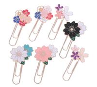 DIYEAH 7 pièces Marque-page Métal Cerisier Clips pour Lecture Organiseur Pratique pour Étudiants et Enseignants Accessoire Papeterie Polyvalent