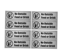 DIYEAH 8 Pièces Autocollants Interdiction Nourriture Extérieure pour Bureau et Restaurant Étiquettes Avertissement Autocollantes PVC Signe de Prohibition Alimentaire pour Bars et Ktv