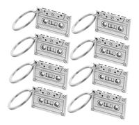 DIYEAH 8 pièces Porte-clés Cassette Vintage Alliage Robuste Pendentifs Rétro pour Clés Sacs et Bijoux DIY Accessoires et Polyvalents pour Femmes