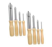 DIYEAH 8 Pièces Pottery Circle Puncher Set With Wooden Handles Stainless Steel Clay Cutters For Precise Shaping Carving And Ceramic Art Crafting