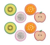 DIYEAH 8pcs Éponges de Bain aux Fruits Mignonnes pour Garçon et Filles en Éponge Pu Lavable Protégeant la Peau Délicate, Accessoires pour Routine Quotidienne Bébé