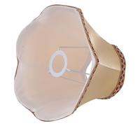 DIYEAH Abat-Jour Cloche en Tissu Soyeux Couleur Beige Clair Petit Format 25 CM Douille E27 pour Lampe de Chevet Applique Murale et Lampe de Bureau Éclairage Doux