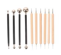 DIYEAH Acier Inoxydable Kit D’Outils en Argile de Sculpture | Manche en Bois, Pointes Arrondies Double Face, Étui Pratique, pour Cours D’art et Usage à Domicile