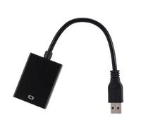 DIYEAH Adaptateur USB pour PC et Câble Noir Compatible avec Affichage et Sortie Audio Synchronisée