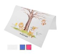 DIYEAH Affiche Fingerprint Tree pour Gender Reveal Kit Décor Shower avec Poster Encriers Bleu pour Messages Invités Souvenir Fête