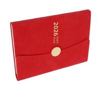DIYEAH Agenda Organisateur : Agenda Hebdomadaire 2026 Avec Onglets D'Index Couverture En Cuir Pu Rouge Journal Quotidien Portable Pour Le Travail L'École Et Le Bureau