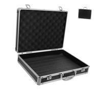 DIYEAH Aluminium Portable Boîte à Outils Multi Fonctionnelle Rangement Aux Chocs Valise De Transport pour Électricien Et Artisan Noire