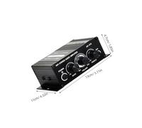 DIYEAH Amplificateur Audio Numérique Stéréo 12 v pour Haut-Parleur Passif, Mini Taille Compacte, Double Canal, Réglage Basses Et Aigus, Usage TV Et Ordinateur, Bouton LED Bleu