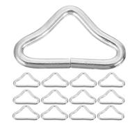 DIYEAH Anneaux Triangulaires Accessoires Polyvalents pour Trampoline 50 Pièces en Fil Zingué Argenté, Boucles Portables Faciles à Assembler pour Relier Rubans