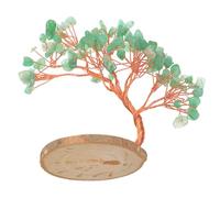 DIYEAH Arbre à Argenté Feng Shui en Cristal d'Aventurine Verte Naturelle Décoration Intérieure Pierre Précieuse Pièce Unique 1Pcs pour Bureau Salon ou Chambre Accessoires de Bureau