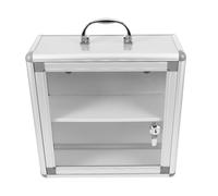 DIYEAH Armoire à Pharmacie Murale en Métal et Acrylique Boîte à Remède Publique Compacte Compartiments Multiples Rangement Visible pour Médecine Communautaire Solution Pratique pour