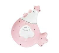 DIYEAH Assiette à Dessert Plateau Unique et Décoratif en Céramique Rose de Poule, Surface Lisse et Brillante Finition Soignée, pour Desserts et Salades