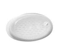 DIYEAH Assiette de Cuisson Vapeur Poisson PP Alimentaire Capacité Importante avec Couvercle Ventilé Plat Pratique pour Micro-ondes avec Filtre Anti-graisse Vaisselle Cuisine Portable