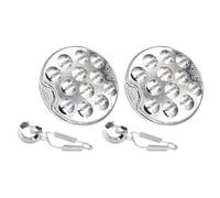 DIYEAH Assiette D'escargots en Acier Inoxydable 2 Ensembles Argenté