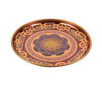DIYEAH Assiette d'offrande Bouddhiste pour rituel d'autel, Plat en | Plateau à apéritifs chinois traditionnel, motif des cinq bénédictions, accessoires pour autel de temple, assiette décorative