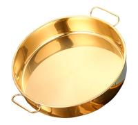 DIYEAH Assiette Plate en Acier Inoxydable avec Poignées, Plat Vapeur Stable et Polyvalent pour Poisson, la Cuisine et Service, Design Simple et Solide