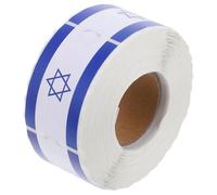 DIYEAH Autocollant drapeau israël 1 rouleau d'autocollants patriotiques autocollants Israël étiquettes journal- pour bouteilles d'eau, scrapbooking, pare-chocs de voiture