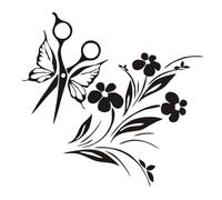 DIYEAH Autocollant Mural Décoratif De Ciseaux Pour Salon De Coiffure Autocollant Adhésif Décoration Murale Facile à Appliquer Compatible Murs Lisses Et Verre 1 Pièce