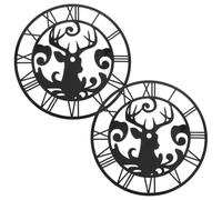 DIYEAH Autocollants Muraux Chiffres Romains 2 Pièces Miroir Ronds en Acrylique Noir Décoration Élégante et Fonctionnelle pour Cadran D'horloge Murale Ronde pour Salon