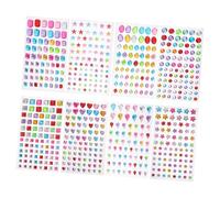 DIYEAH Autocollants Strass 3D Décoratifs Garçon Et Filles, 8 Feuilles 635 Pierres Précieuses Auto-adhésives Colorées, Loisirs Créatifs Scrapbooking DIY, Albums Carnet Présents Fête