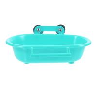 DIYEAH Bac à Bain pour Perruche en Cage, Design Suspendu Ovale, PP Vert | Fixation à Double Vis, Barre D'appui Frontale, Bords Arrondis, pour Perruches et Petits Perroquets