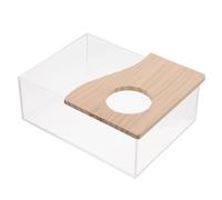 DIYEAH Bac à Sable Acrylique pour Petits Animaux avec Demi-Couvercle Bain de Sable et Toilette pour Hamster Salle de Transparente pour Rongeurs Facile à Nettoyer et Polyvalent