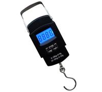 DIYEAH Balance à Main Portable de Voyage et Pêche, Peson Électronique en Abs, Mesure Précise 0,01kg à 50kg, Noir, pour Bagages et Pêche