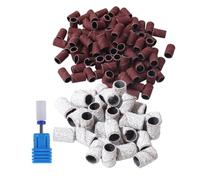 DIYEAH Bande de Ponçage pour Ongles 201 Pièces avec Manchon en Corindon Blanc 180 et Marron 120 Plus Embout de Ponçage Céramique 3 pour Manucure et Pédicure