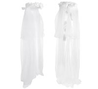 DIYEAH Bandeau à Fleurs Blanc Voile, Couronne Guirlande pour Coiffure Garçon et Filles, Accessoire Cheveux pour Communion et Fêtes, Perles Décoratives Incluses