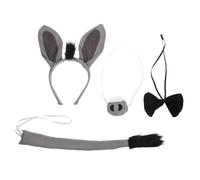 DIYEAH Bandeau Oreilles D'âne 1 Lot Taille Unique Costume D'âne Garçon et Filles Adulte Cosplay Fête Halloween Nez Queue Nœud Décoratif