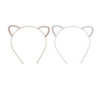 DIYEAH Bandeaux Oreilles de Chat pour Garçon et Filles 2pcs en Alliage de Zinc et Cristaux, Confortables et Pratiques pour Fêtes et Spectacles