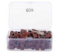 DIYEAH Bandes Abrasives pour Perceuse à Ongles 80 Grain Moyen 100 Pièces Blanc pour Manucure Pédicure Professionnelle Usage Salon et Nail Art à Domicile