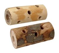 DIYEAH Bâtonnets à Mâcher pour Petits Animaux Jouets à Mâcher Naturels en Bois De Pomme 2 Pièces Peau Stimulation Dentaire Rongeurs Lapins Cochons D’Inde Animaux De Compagnie