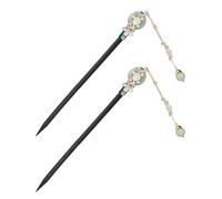 DIYEAH Bâtons à Cheveux en Bois D’ébène 2 Pcs Pendentifs Gland, Style Chinois pour Chignon, Accessoires Vintage pour Coiffure Traditionnelle et Tenue Hanfu
