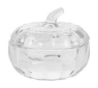 DIYEAH Bocal en verre transparent en forme de citrouille avec couvercle,
