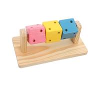 DIYEAH Bois Naturel pour Hamster et Lapin Cube à Mâcher Multifonctionnel pour Rongeurs Enrichissement Sécurisé pour Dents Saines