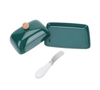 DIYEAH Boîte à Beurre Céramique avec Couvercle et Trancheur Plat Rectangulaire pour Service Chic et Conservation Fraîcheur Vaisselle Saine et Facile à Nettoyer