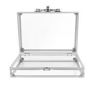 DIYEAH Boîte à Bijoux Transparente avec Cadre Alliage Aluminium Capacité Spacieuse Mallette Portable Polyvalente Organisateur Bijoux et Maquillage Rangement Robuste et Léger