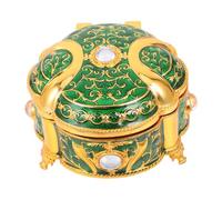 DIYEAH Boîte à Bijoux Vintage Ronde avec Motif Floral Relief Petite Boîte Portable pour Femmes et Filles Coffret Élégant de Rangement et Protection la Poussière