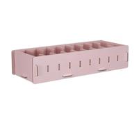 DIYEAH Boîte à Cartes de Visite en Bois Rose avec Séparateur Amovible | Rangement Modulable pour Bureau et Maison, Espace Flexible, Stockage Longue Durée des Cartes, Design Rose
