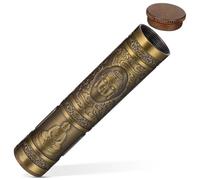 DIYEAH Boîte à Cigarettes Portable en Alliage de Zinc, Étui Hermétique et Étanche Décor Bouddha en Relief, Tube de Rangement pour Cigarettes Standard, Résistance la Compression,