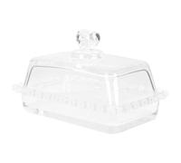 DIYEAH Boîte à Gâteau Rectangulaire Transparente avec Couvercle Étanche Verre Plateau Décoratif pour Pâtisseries Protection Anti-poussière Set