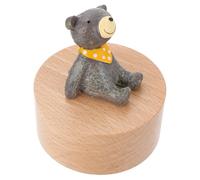 DIYEAH Boîte à Musique Bois Ours Cartoon Rotative pour Fille Cadeau Saint Valentin Décor Maison Sonore Romantique