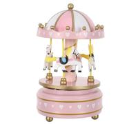 DIYEAH Boîte à Musique mécanique à manège : boîte à mélodies rotative à remonter, à Collectionner - Souvenir de Table pour Filles et Femmes, Rose