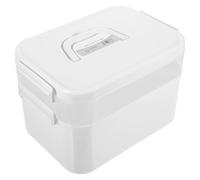 DIYEAH Boîte à Outils de Manucure Blanche à 2 Couches, Grosse Capacité Poignée Ergonomique, Trousse de Rangement Pratique pour Nail Art, Salon de Beauté et Usage Personnel