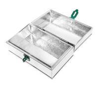 DIYEAH Boîte à Outils en Fer Argenté Résistante à l'usure Grand Espace de Rangement et Poignée Pratique pour Organisation D'outils Extérieure